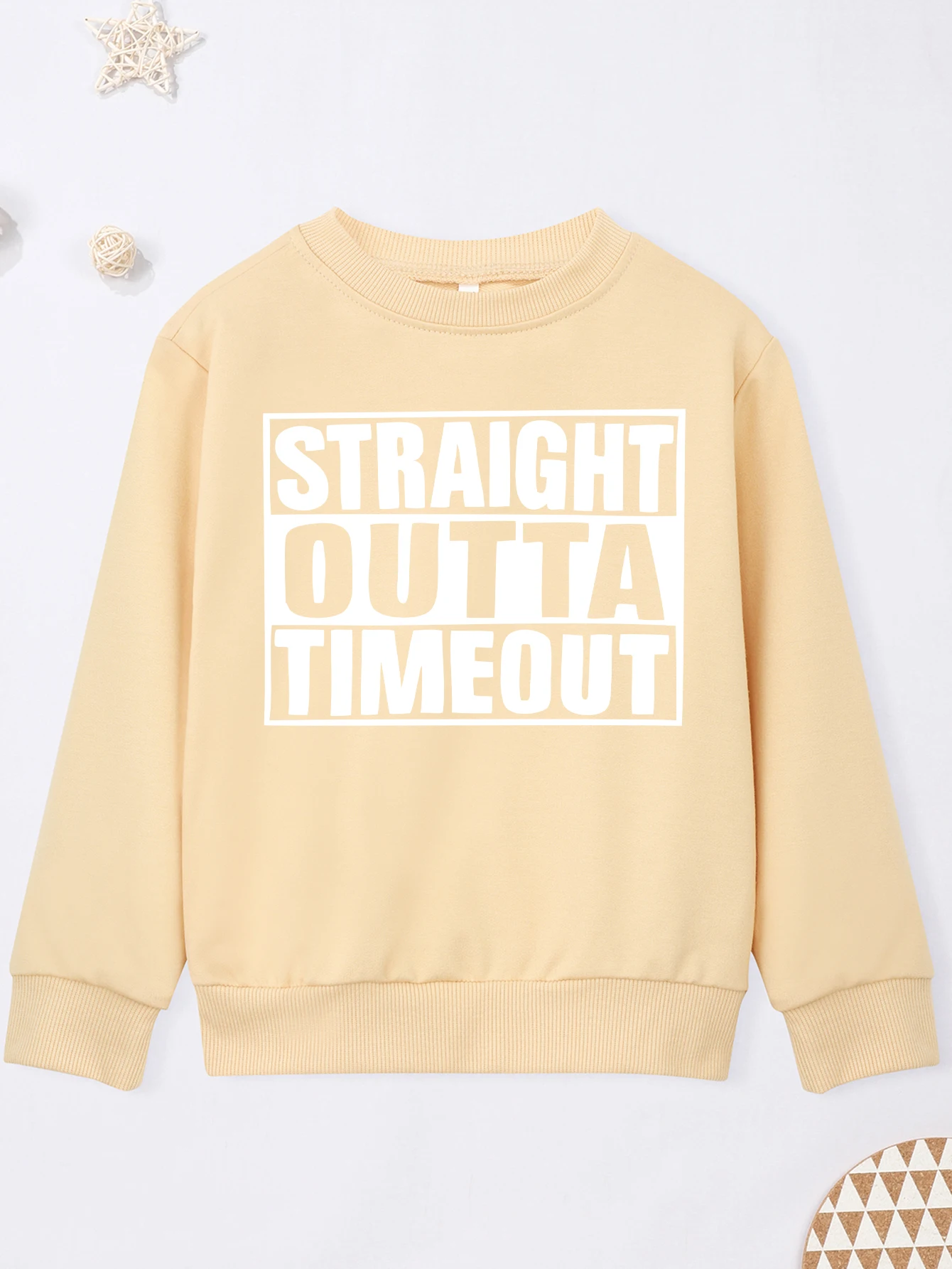 Trendy STRAIGHT OUTTA TIMEOUT Print Kid Sweatshirt Baby Boy Girl Sweater