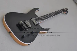 Matte Black Electric Guitar Black Mach Guitar ASH Wood Body White Binding Tremolo Bridge Black Tuners