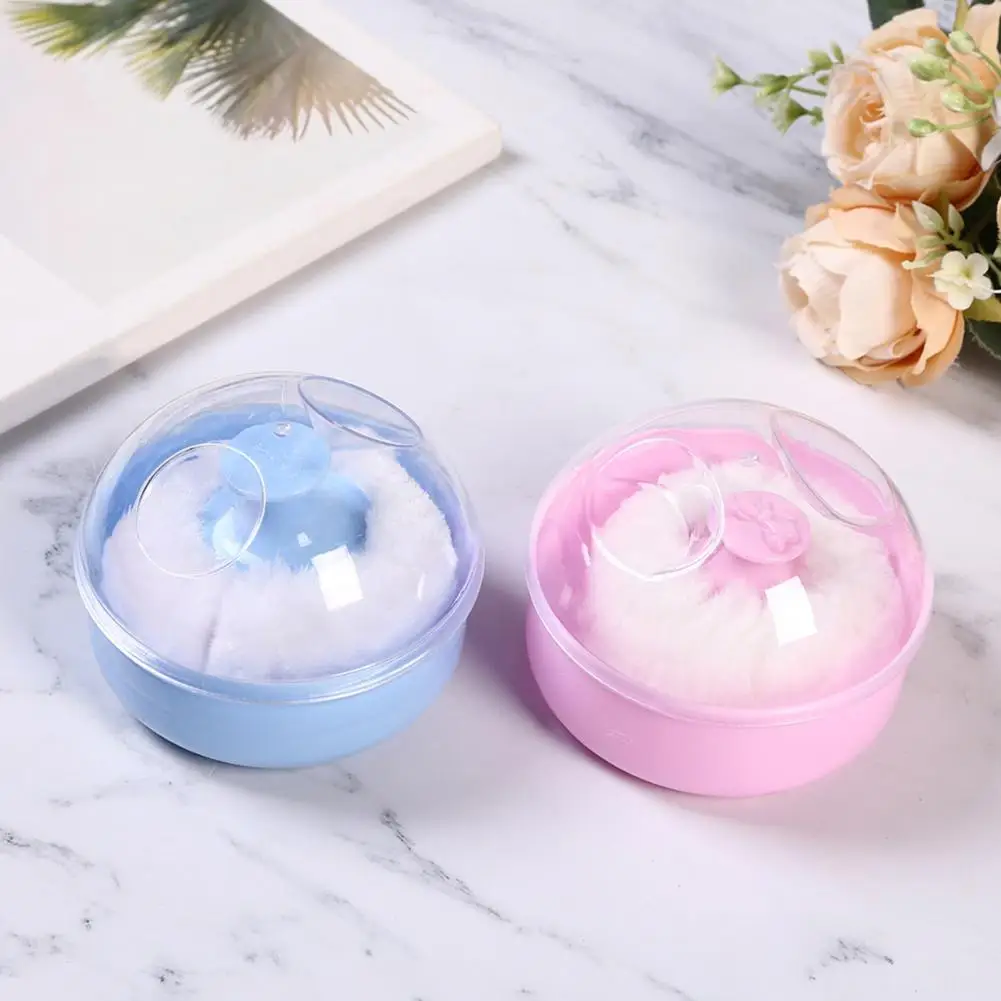 Smell-less Helpful Baby Face Body Powder Puff Box Skin-touching Baby Puff Box Dustproof Makeup Tools
