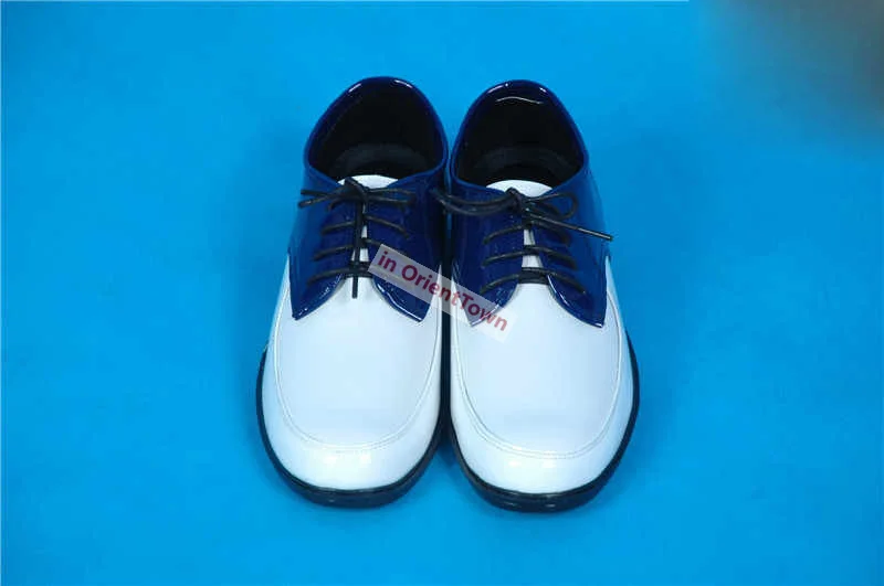 Europe America Street Block Popping Shoes California Locking Funk Shoe London Black and White or Blue Double Colors Dance Shoes