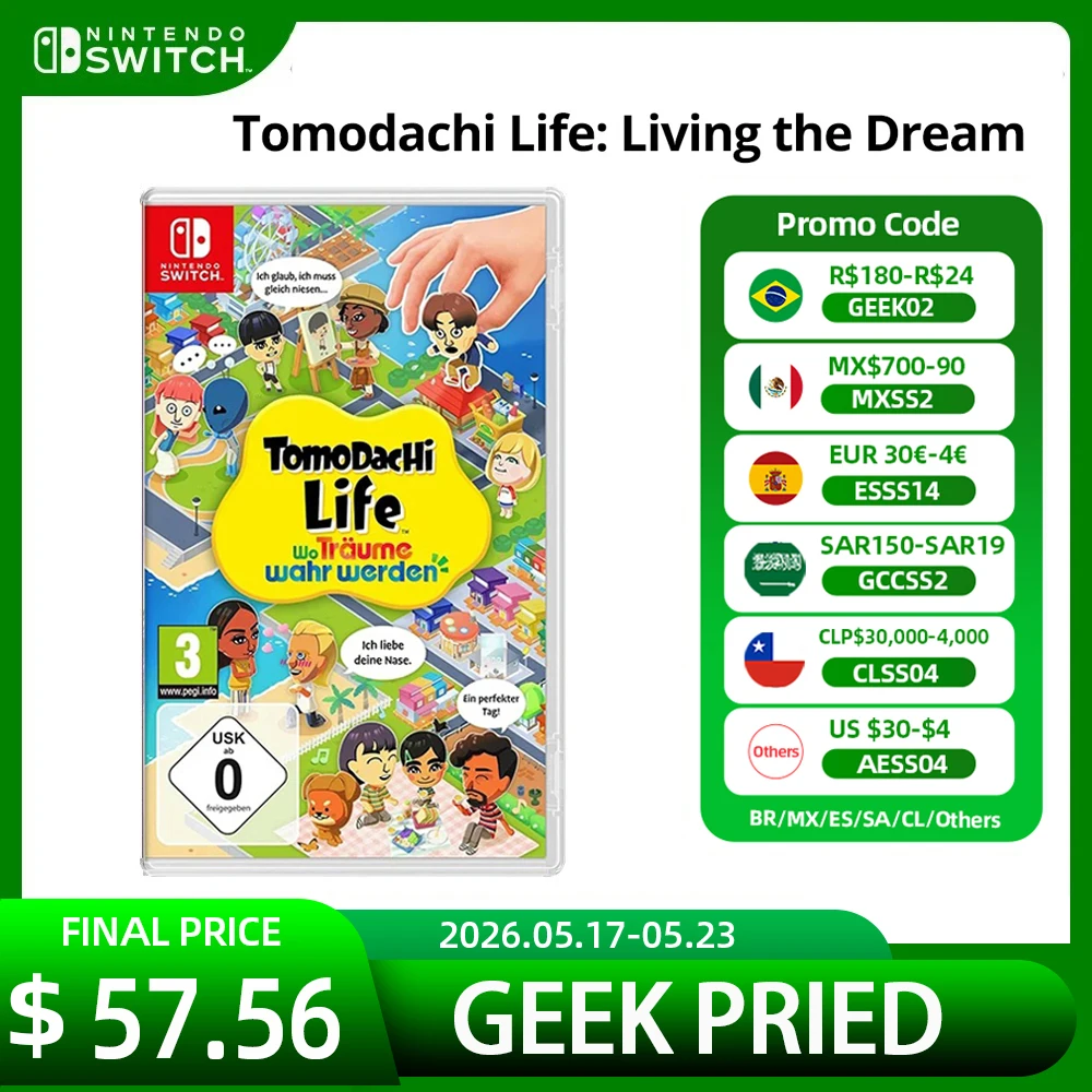 Tomodachi Life ™ Living the Dream - Ofertas de juegos para Nintendo Switch, juegos en tarjeta física, compatibles con TV, modo de mesa y portátil