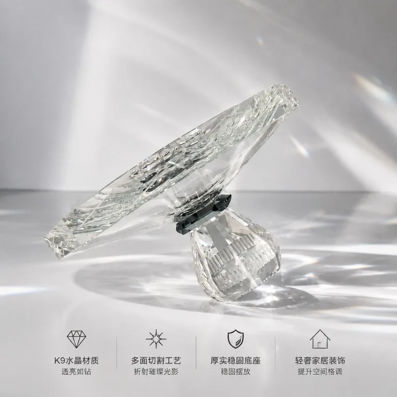 For crystal fruit plate high sense light luxury household snacks storage niche creative coffee table decoration