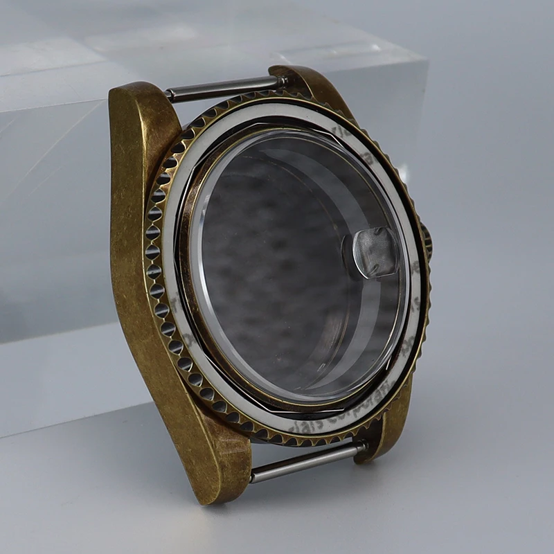 حافظة ساعة NH35 برونزية 40 مللي متر مع كريستال الياقوت مقاومة للماء لحركة GMT SUB Seiko NH34 NH35 NH36 NH38 4R36 120 نقرات