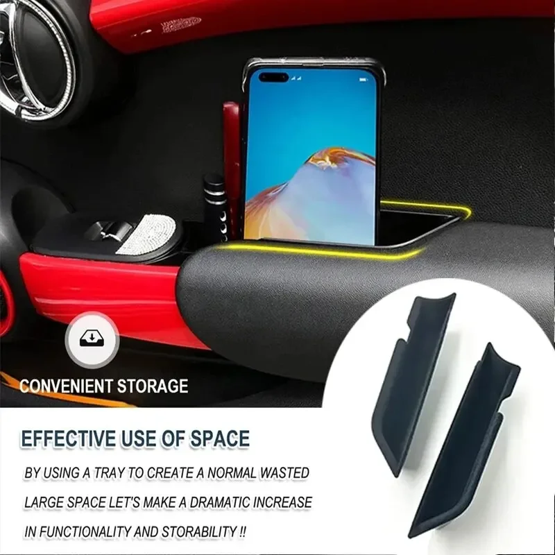 Storage Box For Mini Cooper F56  F55 For Car Door Handle Support Front And Rear Hold Phone Key Seat Organizer Box Car Accessorie