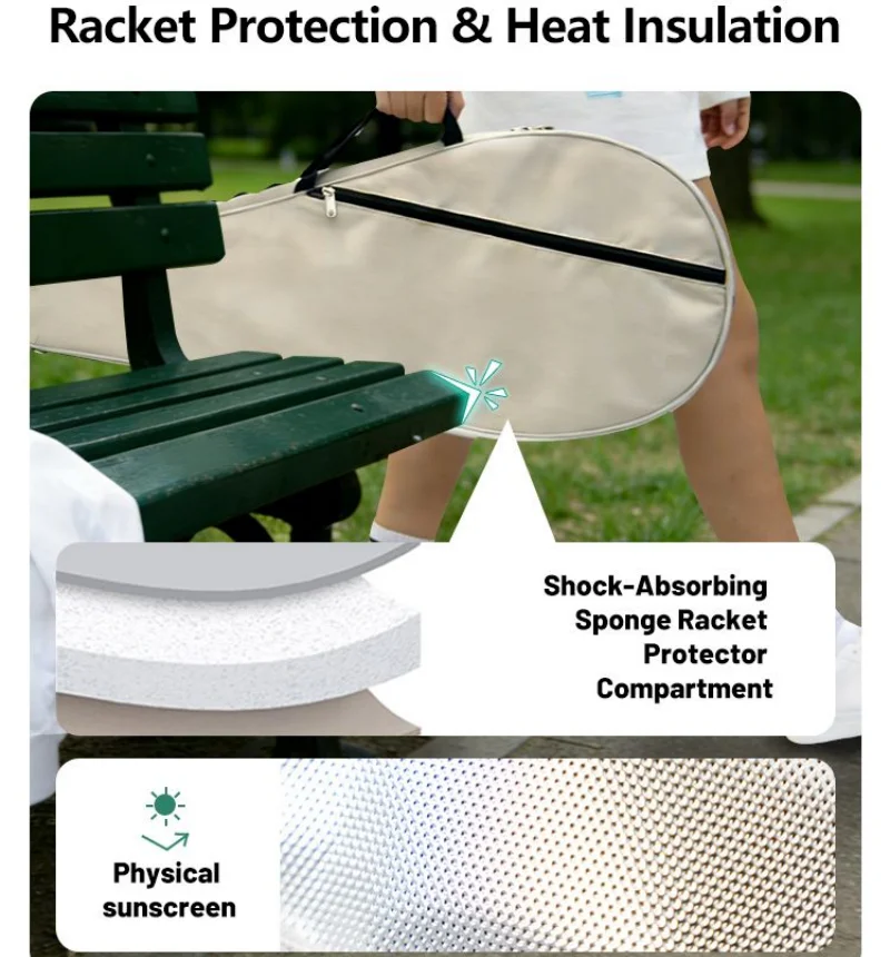 Tennis Racket Bag Cover Can Hold 1-2 Rackets Large Capacity Tennis Bag Waterproof Durable Sports Shoulder Bag With Boll Bag