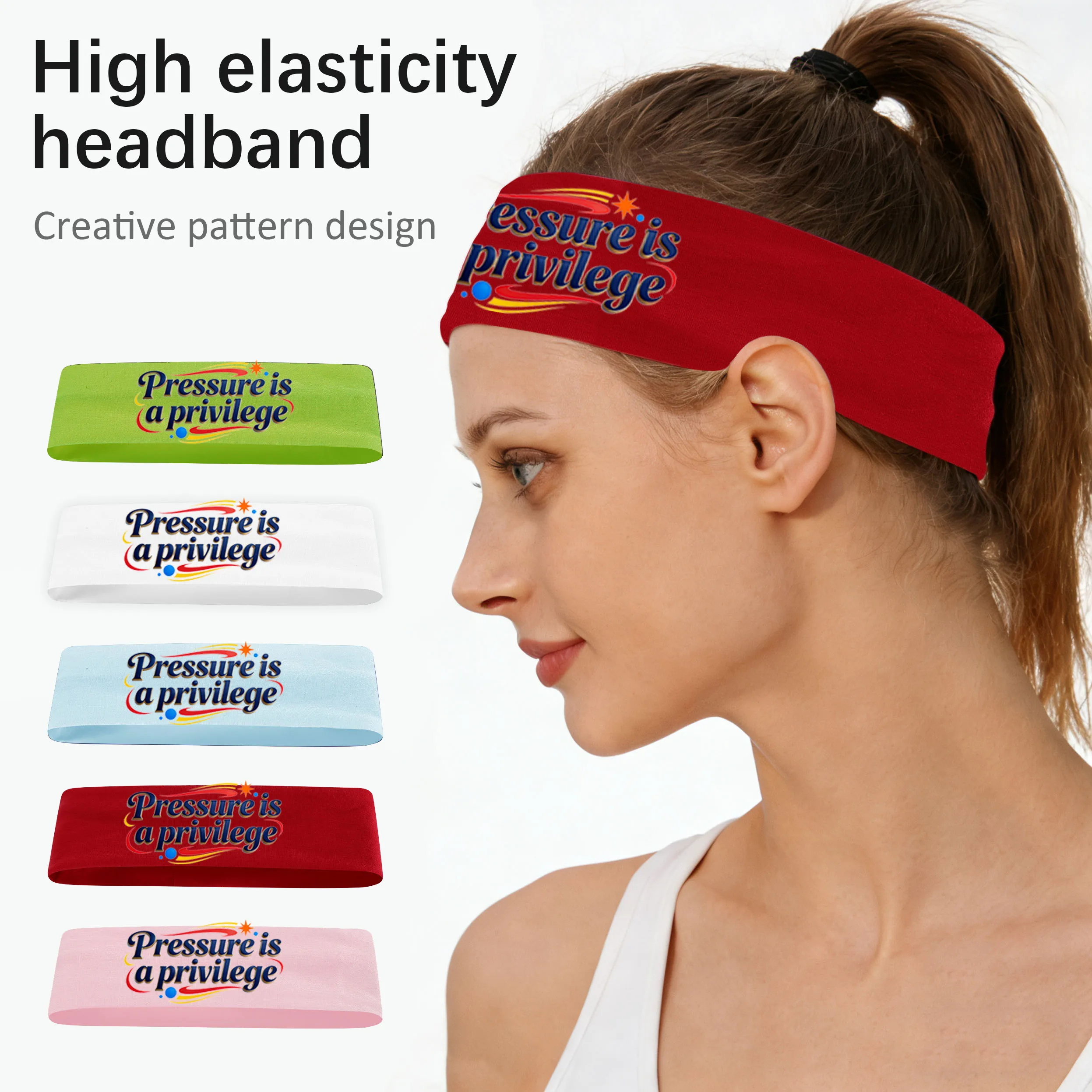 

5pcs Durable & Wear-Resistant Sports Headbands, Unisex Sweat-Absorbent & Sweat-Stop Headbands for Gym Training