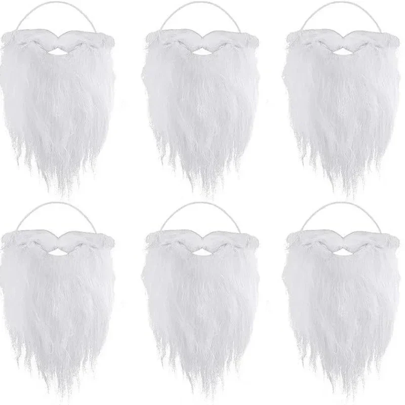 Barbes de père noël bouclées réglables, faux accessoires de Costume réalistes, accessoires de déguisement de fête de noël, fournitures, 1 à 10 pièces