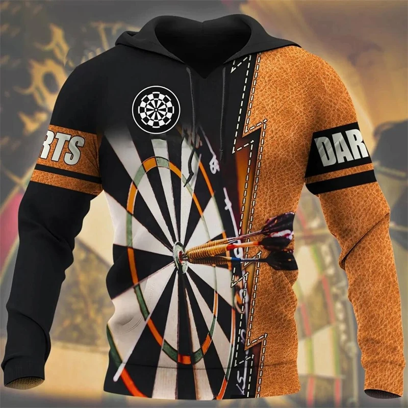 Dardos tema impressão gráfica esporte hoodie roupas masculinas casual casaco com capuz novidade design 2025 primavera novo casaco cosplay