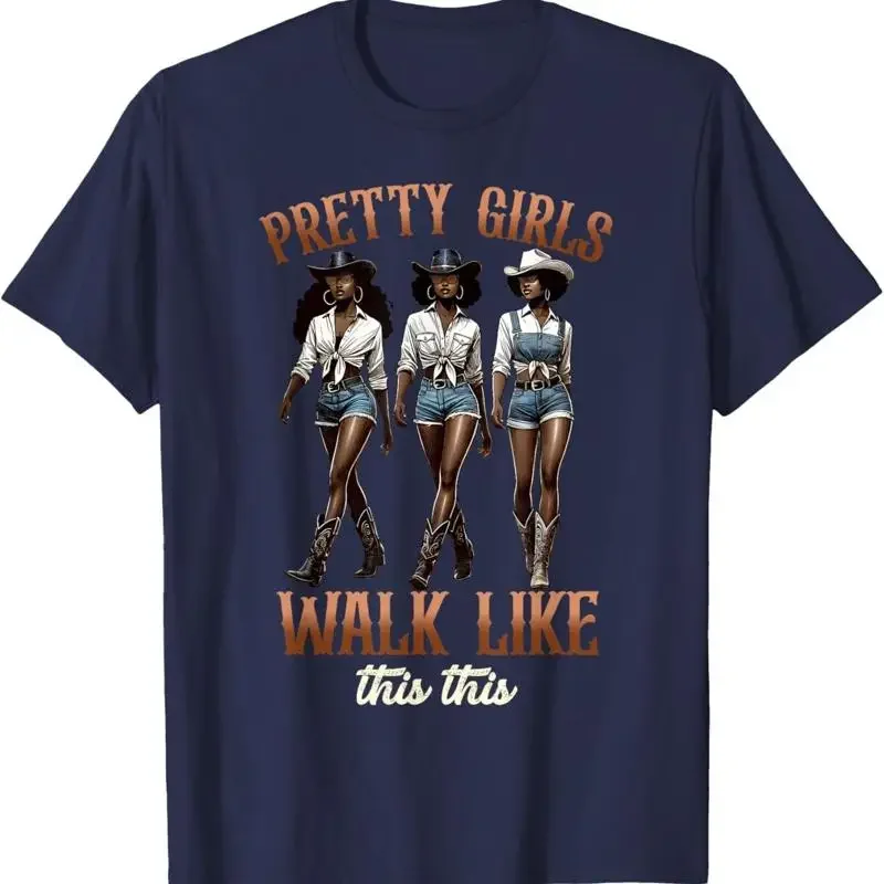Pretty Girl Wall Like Black Cowgirl Western Rodeo Melanin T Shirt
