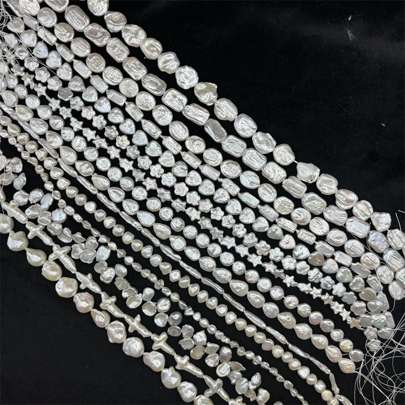 

New AAA High Quality 9-16mm Strong Luster White Color Coin Pearl Strand For Bracelet Necklace Earrings Making Jewelry DIY