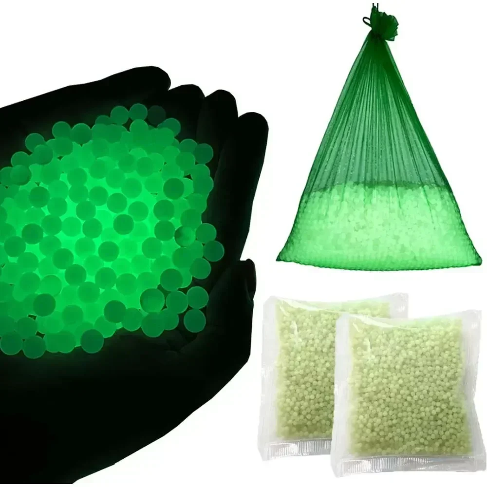 Gel Ball Gun Ammo Glow in The Dark 3000pcs Per Pack 7mm-8mm Water Beads Refill Non-Toxic & Luminous for Splatter Ball Gun