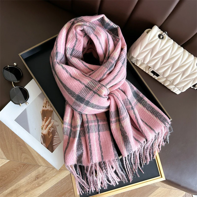 Casual Women\'s Autumn/Winter Classic Versatile Tassel Imitation Cashmere Scarf Warm Pashmina Shawl Wrap Wholesale