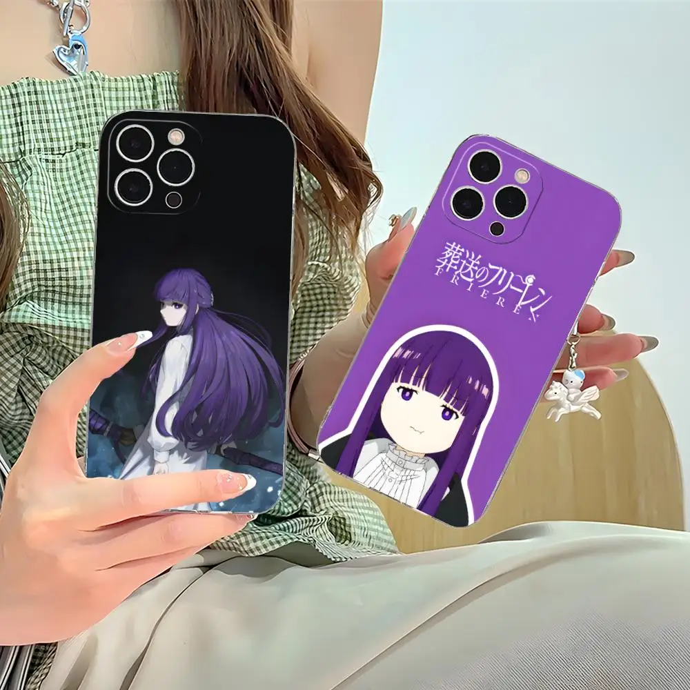 Funda de teléfono Sousou no Frieren Fern para iPhone 16 15 14 13 12 11 X XR XS 8 6 Pro Max Plus Mini Color transparente protección de lujo