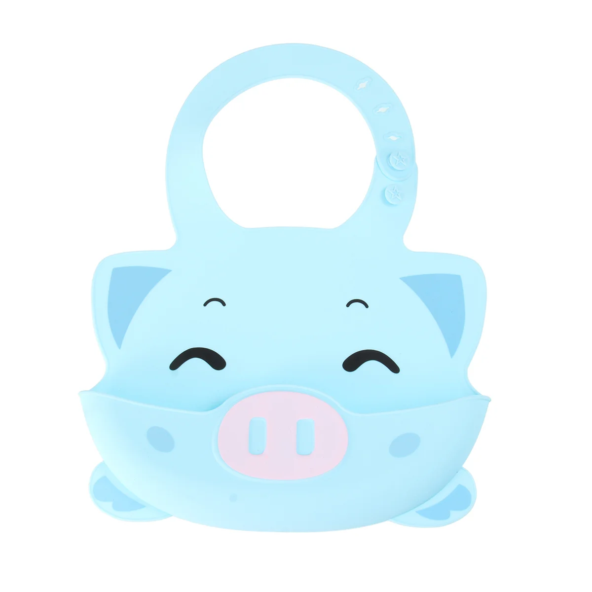

1Pcs Waterproof Silicone Baby Bib Cartoon Pig Design Feeding Pinafore Saliva Catcher Nursing Accessories Home Use
