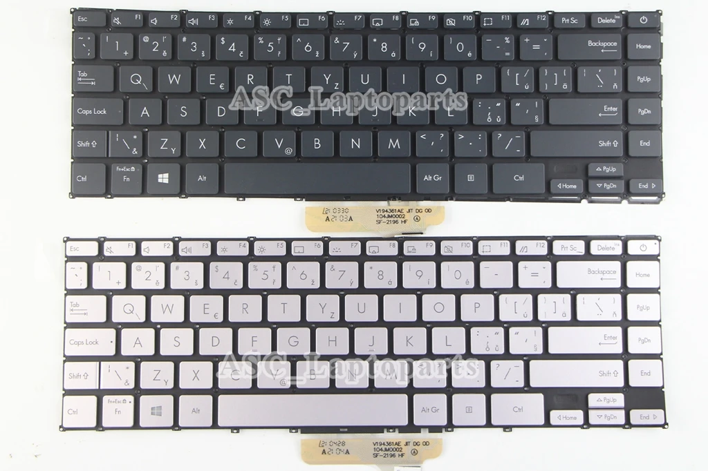 

New Czech Slovak Keyboard for ASUS ZenBook 13 UX325 UX325J UX325JA UX325EA UX325E UX325EA BACKLIT, no Frame, Black / Silver