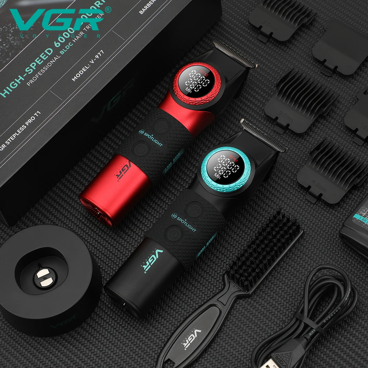 VGR 977 377 new hair trimming set, high-end men's hair clipper, intelligent shaver, whitening device, multifunctional electric c