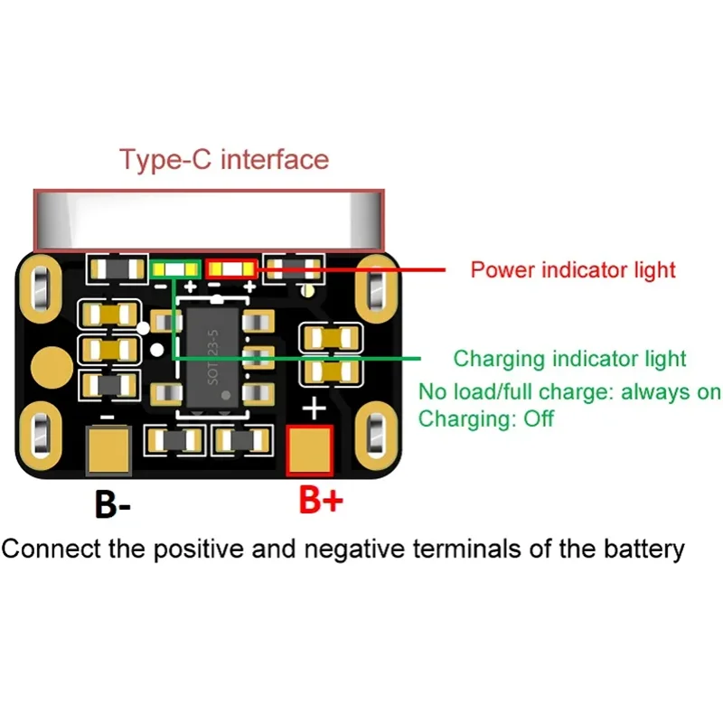 MIni Type-C 3.7 فولت 4.2 فولت 18650 شاحن بطارية ليثيوم مجلس شحن وحدة حماية الطاقة تيار مستمر الجهد المستمر