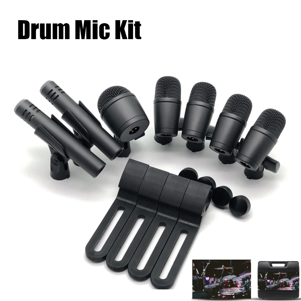 Leicozic DR-09 Mic Drum Kit Professional Condensor Microphone / Dynamic Microfone Misical Instrument Microphono Mikrofon Metal