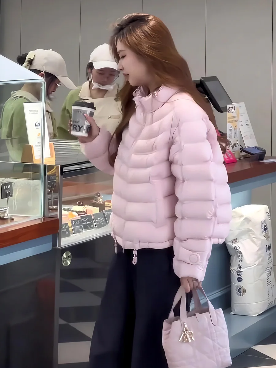 Coreano Sle mujer ort Du down Jaet 90% blanco Du pluma Stand Collar Faionable cálido versátil prendas de vestir exteriores