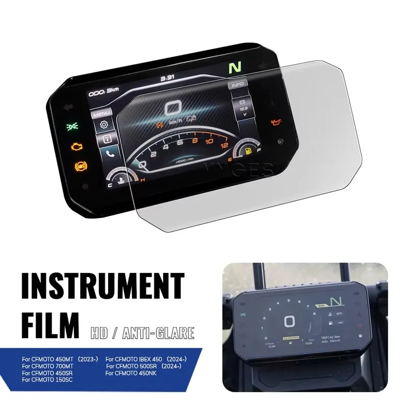 

Motorcycle TFT Display Protection Film Screen Protector Instrument Film For CFMOTO 450MT IBEX 450 700MT 500SR 450SR 450NK 150SC