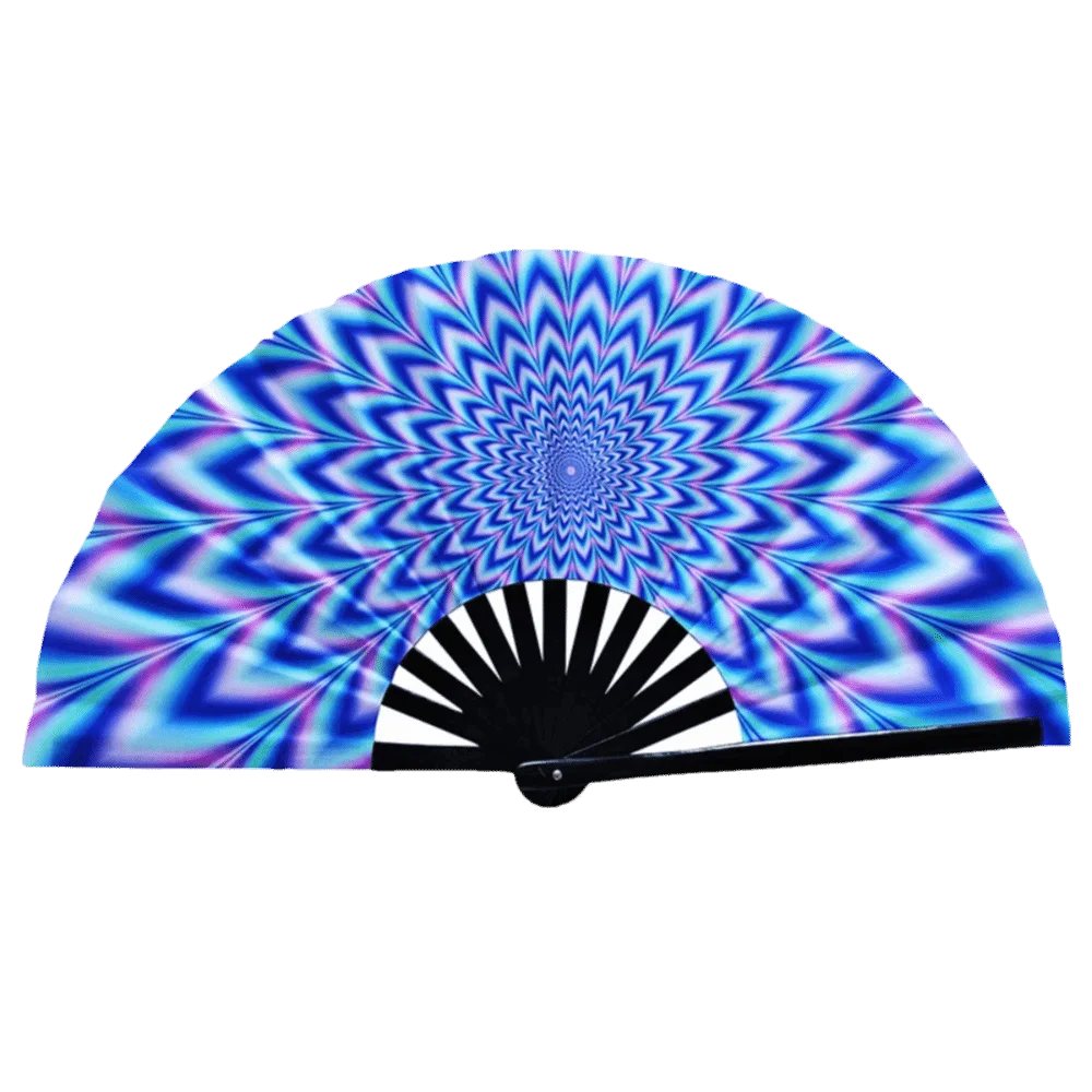 European Style 33 Cm Kung Fu Fan Large Gradient Colorful Folding Hand Fan Reflective Foldable Hand Rave Fan Performance