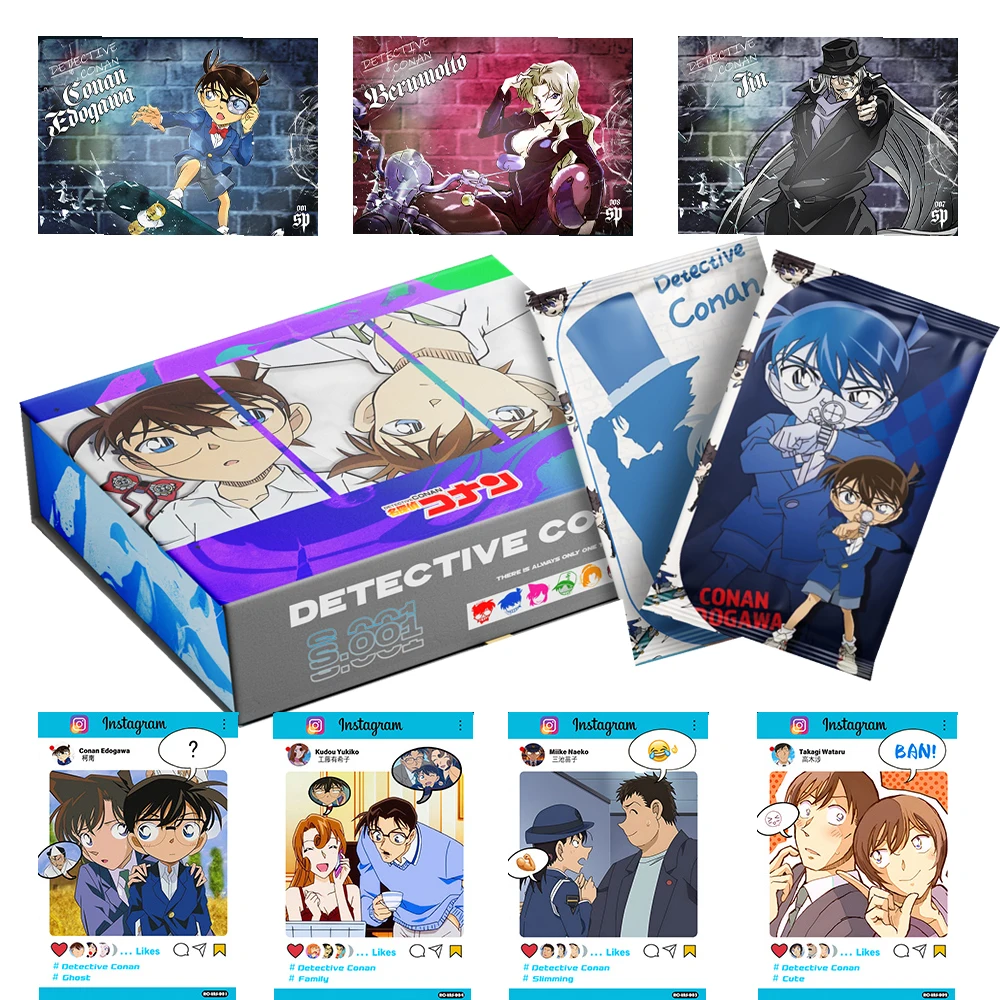 

Wholesale Detective Conan Collection Cards for Children Glass Hot Stamping Process Three-layer Thick Cards Hobby Festivals Gifts