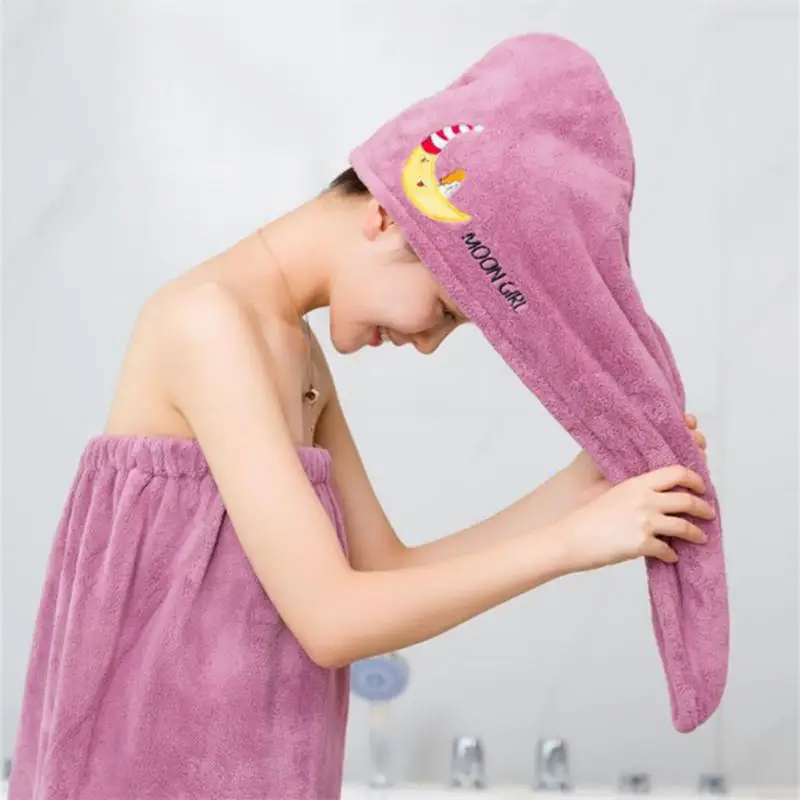 Long Hair Quick Dry Hat Microfiber Hair Towel Strong Water Absorbent Hair Cap Bath Towel Women Wrap Wiping Hair Towel Shower Cap