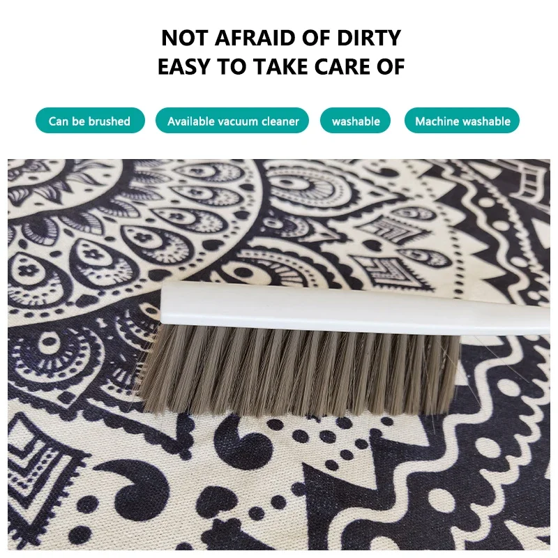 Hand Woven Cotton Linen Carpet Retro Bohemian Round Bedside Geometric Floor Mat Living Room Home Decor Boho Mandala Tassel Rug 5