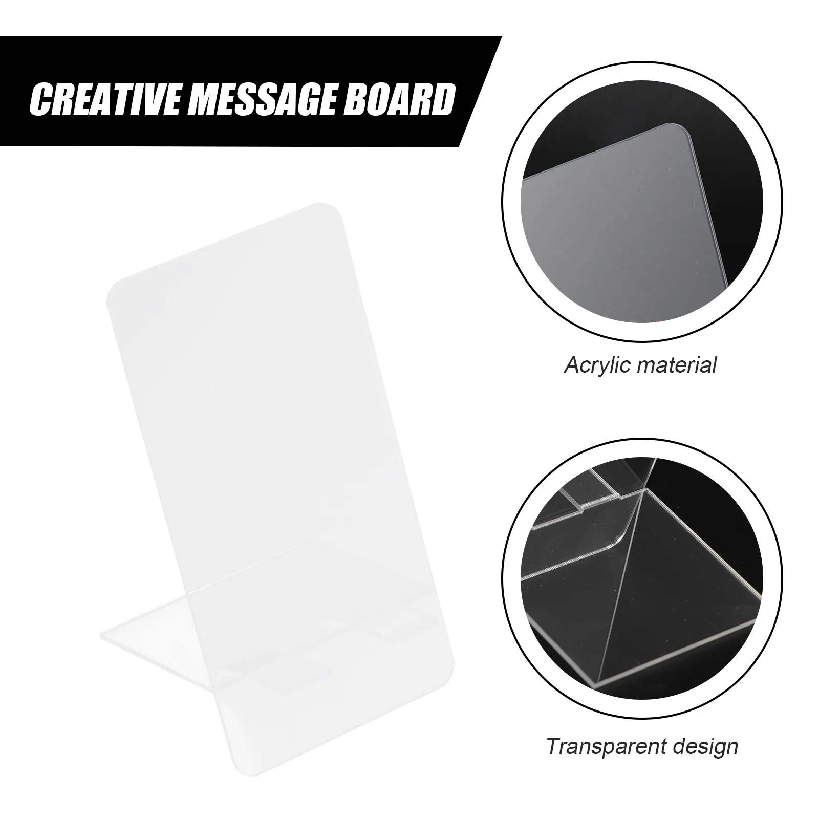 4 قطع من لوحة الكتابة من الأكريليك الشفاف، ملاحظة مكتبية للمنزل والمكتب والمدرسة، لوحة شفافة متعددة الوظائف مع حامل هاتف