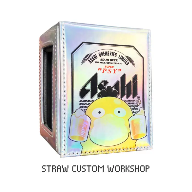 

Cartoon Beer Psyduck PTCG DIY Large Capacity Leather Card Box Thickened Anime Game Collection Card Storage Box