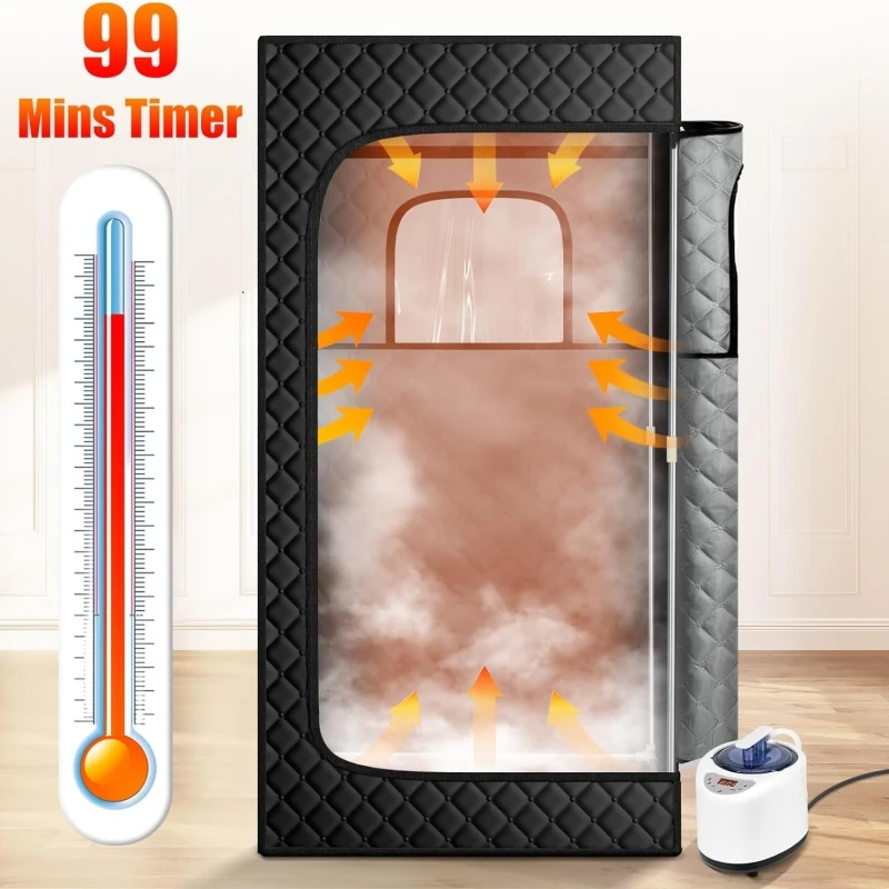 Portable Steam Sauna Tent Box for Home Spa Detox Therapy 3/4L 1000/2000W Steam Generator with Folding Chair
