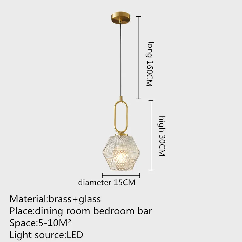 APRIL Contemporary Brass Pendant Lamp LED Gold Copper Hanging Lights Simple Creative Decor For Home Bedroom