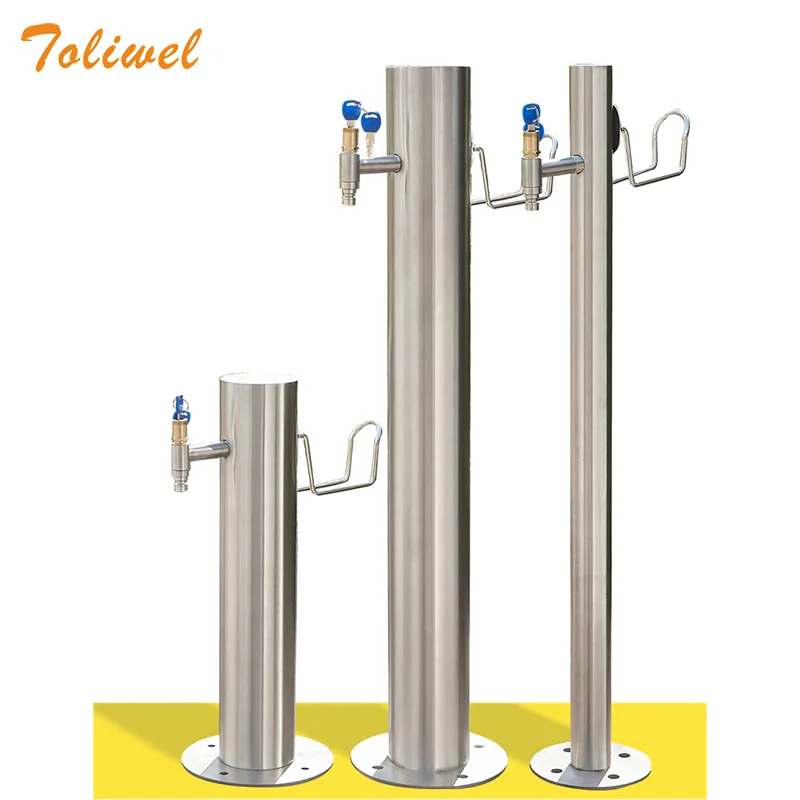 Stainless Steel Garden Water Column Watering Irrigation Floor Mounted Water Tap Courtyard Faucet Post, Anti-freezing