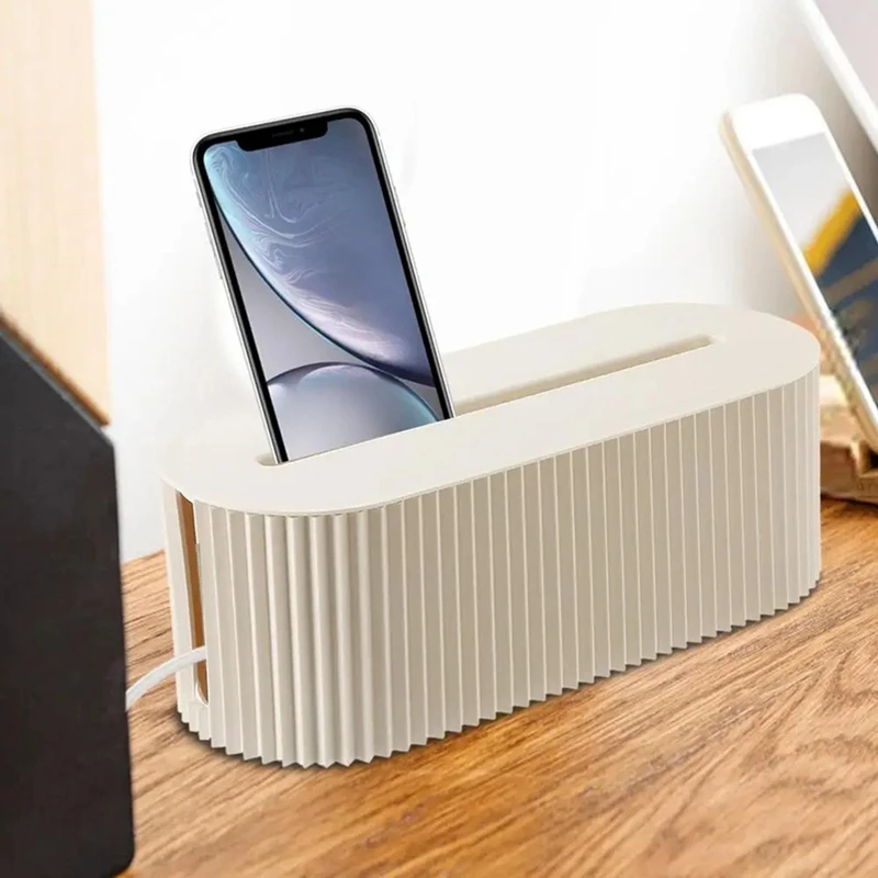 FULL-Cord Organizer Box, Cable Organizer, Ocultar e Esconder tiras de alimentação, Household Desk Cable Management, Socket Box