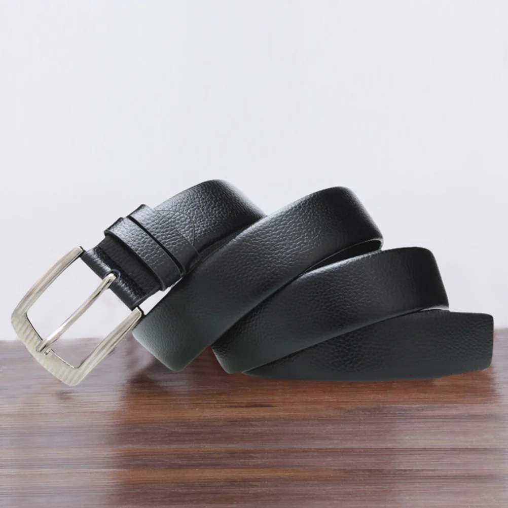 

Mens Belt Adjustable Waistband Imitation Alloy Material Daily Dressing Black Trousers Jean Belt Male Fashion Durable