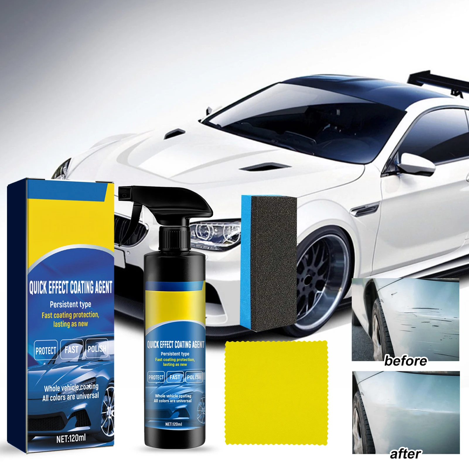 Clean Renewal Restoration Agent for Car Plastic Parts Crystal Refresher Agent Polisher for All Types of Cars & Trucks