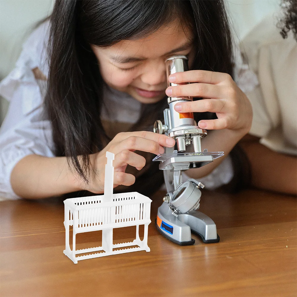 

2pcs Microscope Slide Rack Plastic Laboratory Storage Holder For Teaching Medical Use Large Capacity Staining Drying Stand Lab