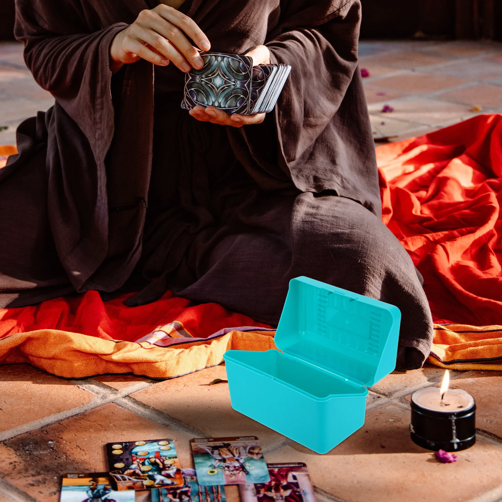 4 個のフラッシュカードホルダーインデックスカード収納ボックスプラスチックノートカードファイルケース大学ホームスクール学習組織ツール用