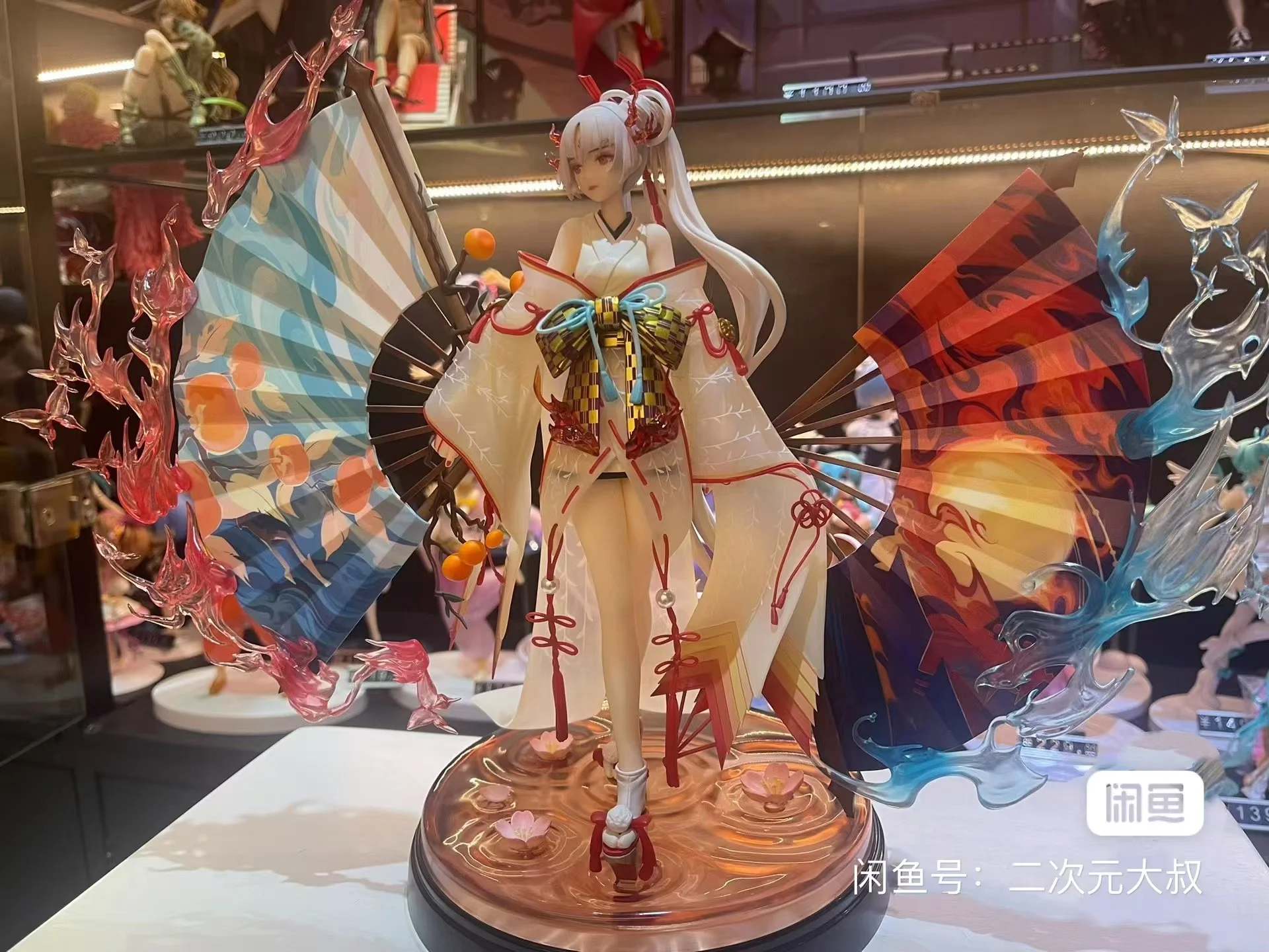 

30cm Genuine Original Wings Inc Onmyoji Shiranui Night Fire Leaving Song Anime Figure 1/7 Collect Model Desktop Decoration Gift