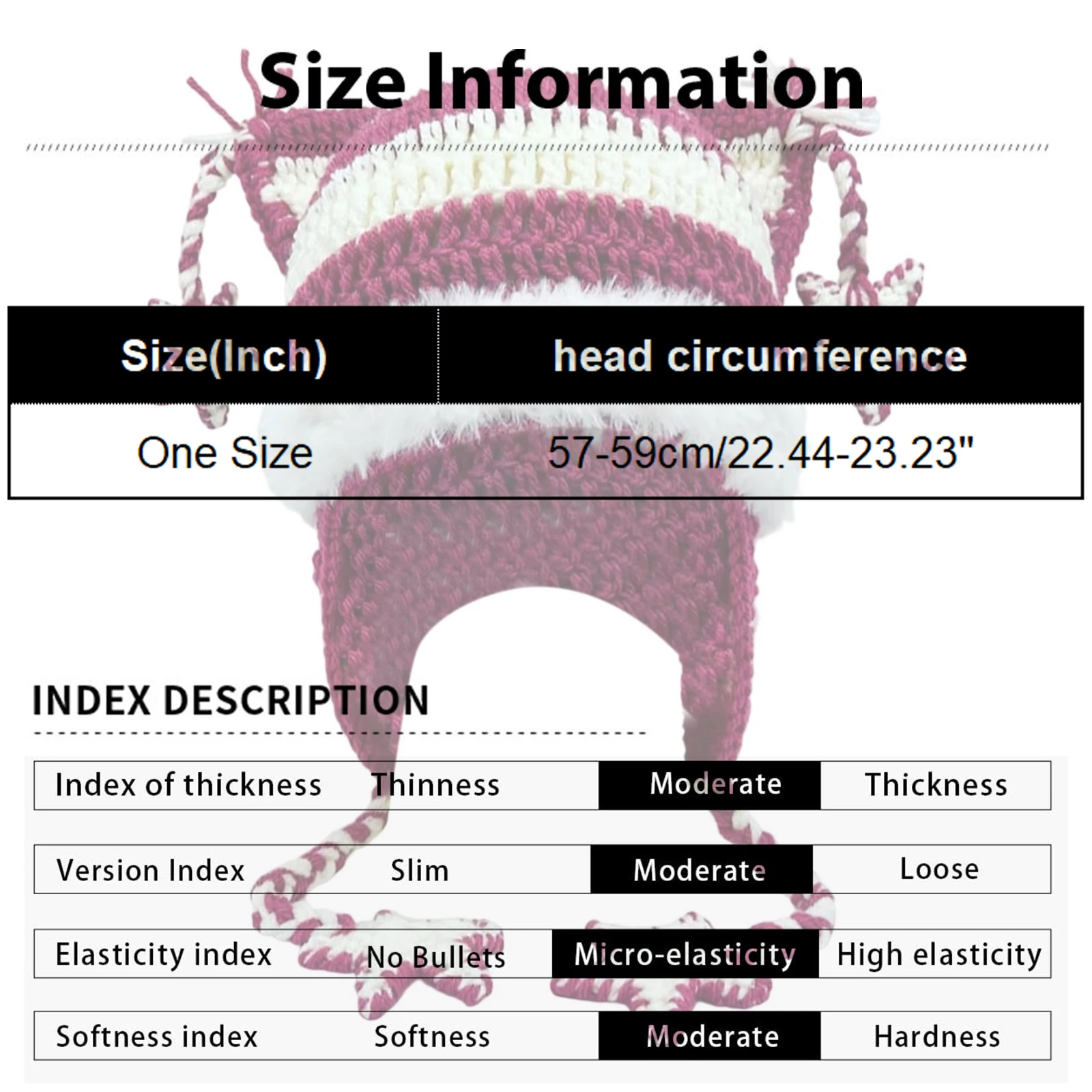 한국 스타일 하라주쿠 핸드 니트 별무늬 귀 끈 모자 패션 데일리 스트리트웨어 다용도 패셔너블 Y2K 액세서리