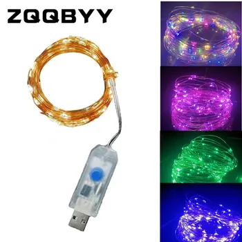 5M/10M/20M LED 구리 와이어 문자열 조명 8 모드 USB 요정 조명 갈 랜드 램프 축제 웨딩 파티 야외 크리스마스