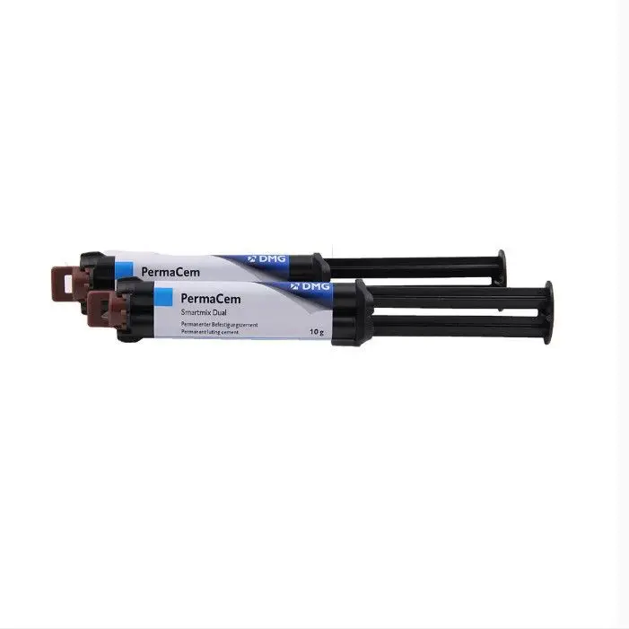DMG PermaCem Smartmix Dual Permanent Luting Cement 10g Syringe Dual-Cure Automix Dental Resin Cement for Crowns Bridges Inlays