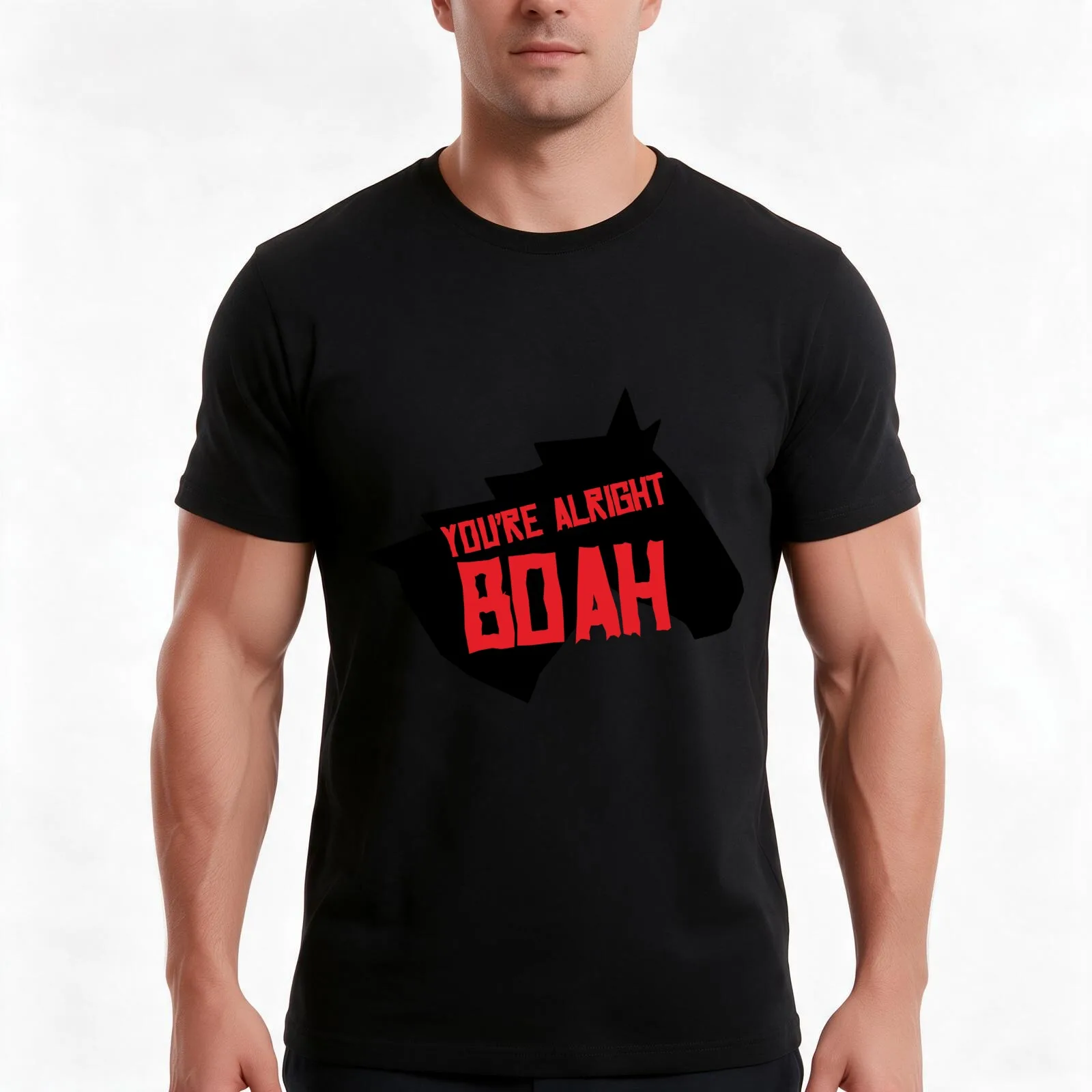 You're Alright Boah Horse T-Shirt, Summer Casual Cotton Tee, Oversized Streetwear Tops, Vintage Graphic Print, Unisex Men Women
