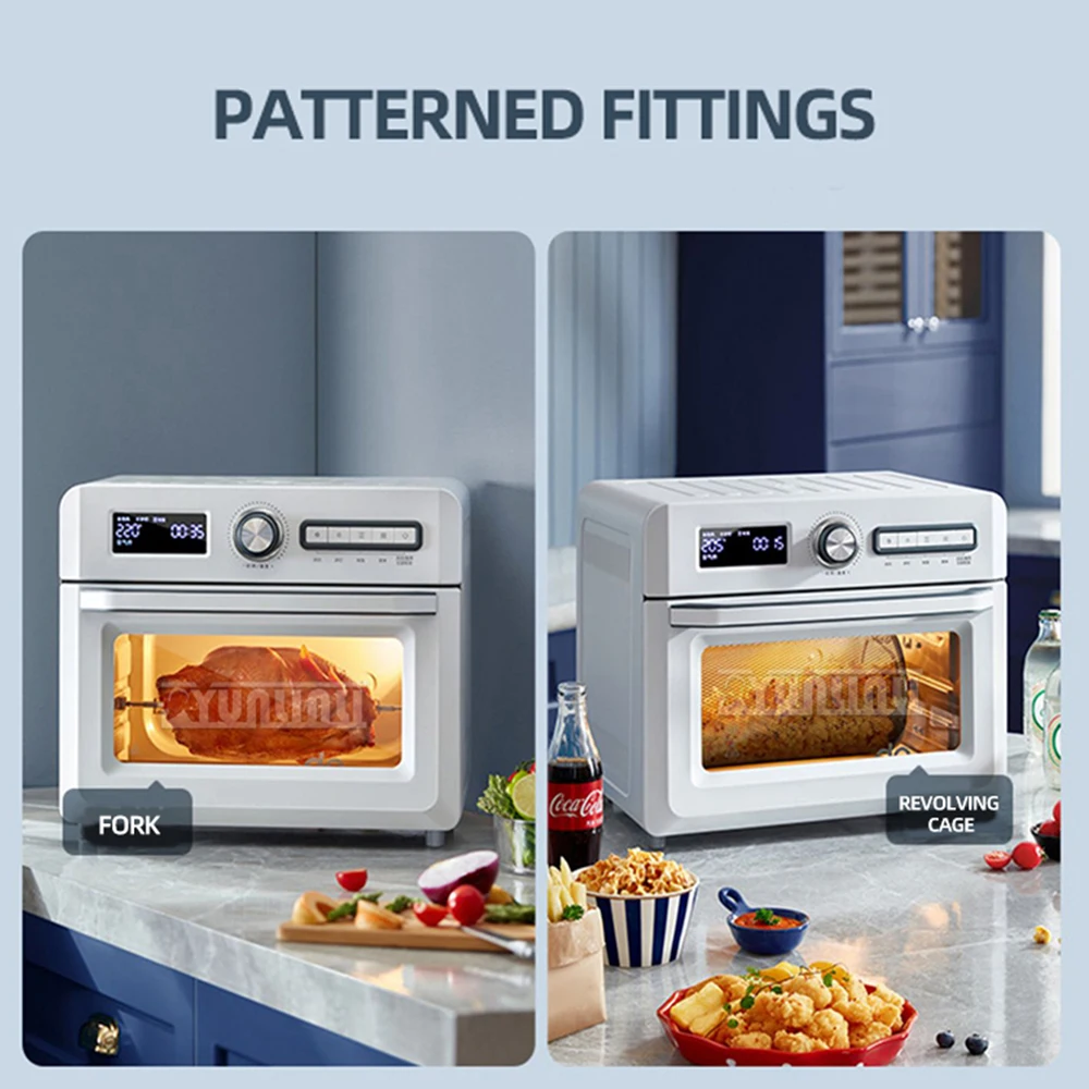 Freidora De aire para el hogar, horno para hornear, gran capacidad, horno eléctrico De acero inoxidable para el hogar