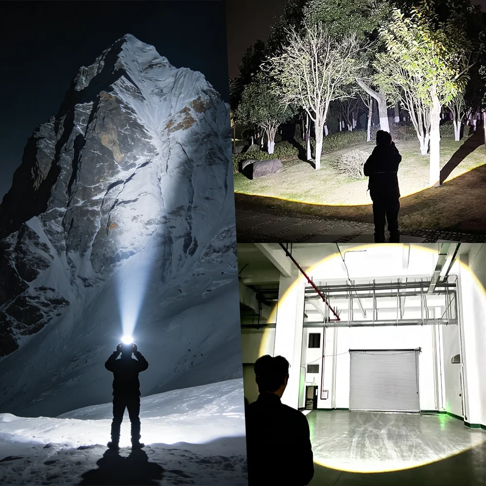 Ultra Bright LED Headlight 3X Brighter Most Powerful USB Rechargeable Portable Flashlamp with Flourescent Night for Work Fishing