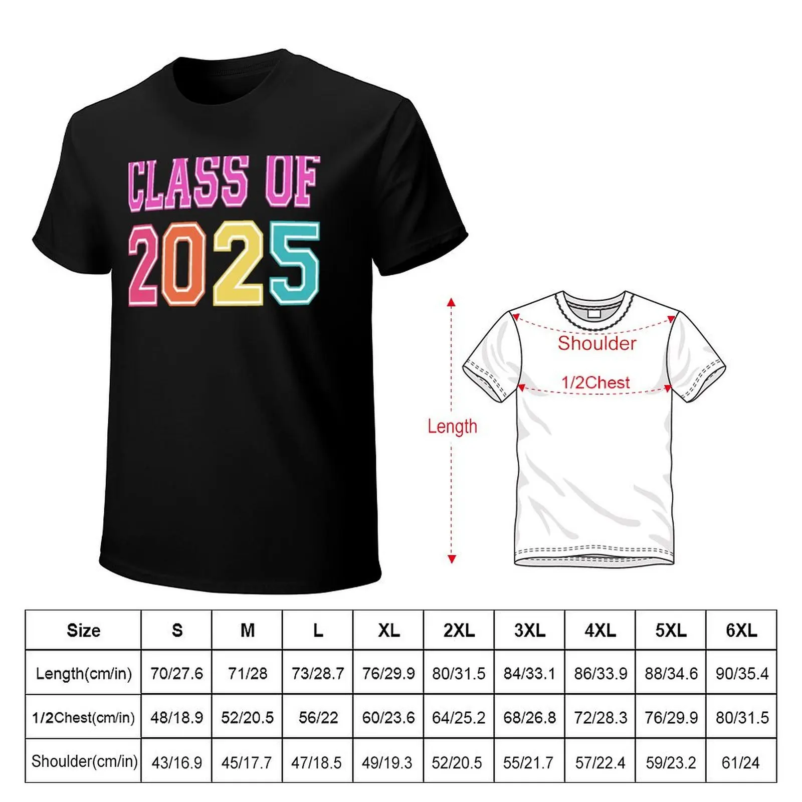 Senior graduation class of 2025 T-Shirt Basic Breathable Solid Color T-Shirt