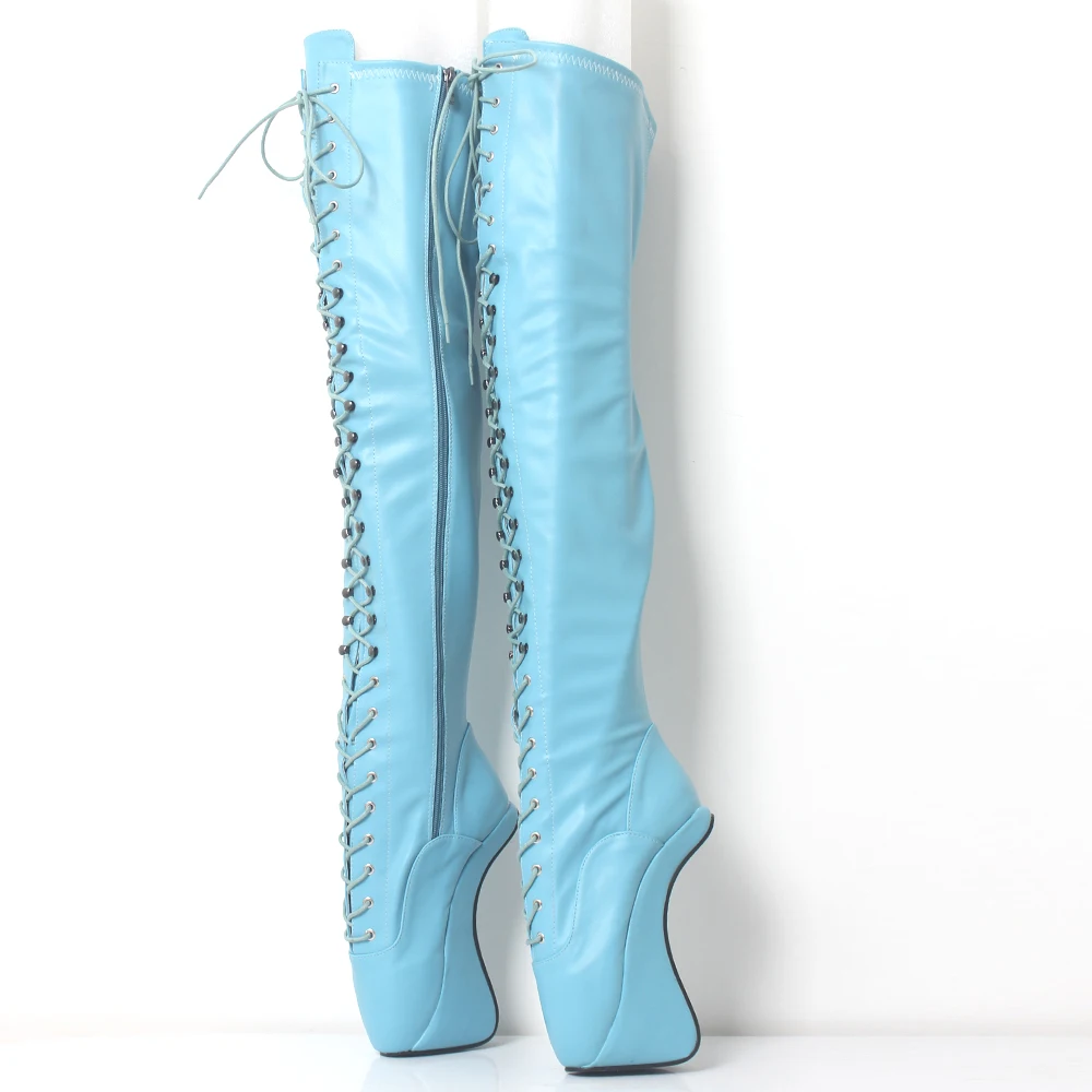 

18CM Hoof Heel Ballet Shoes Thigh High Boots Unisex Size 36-46