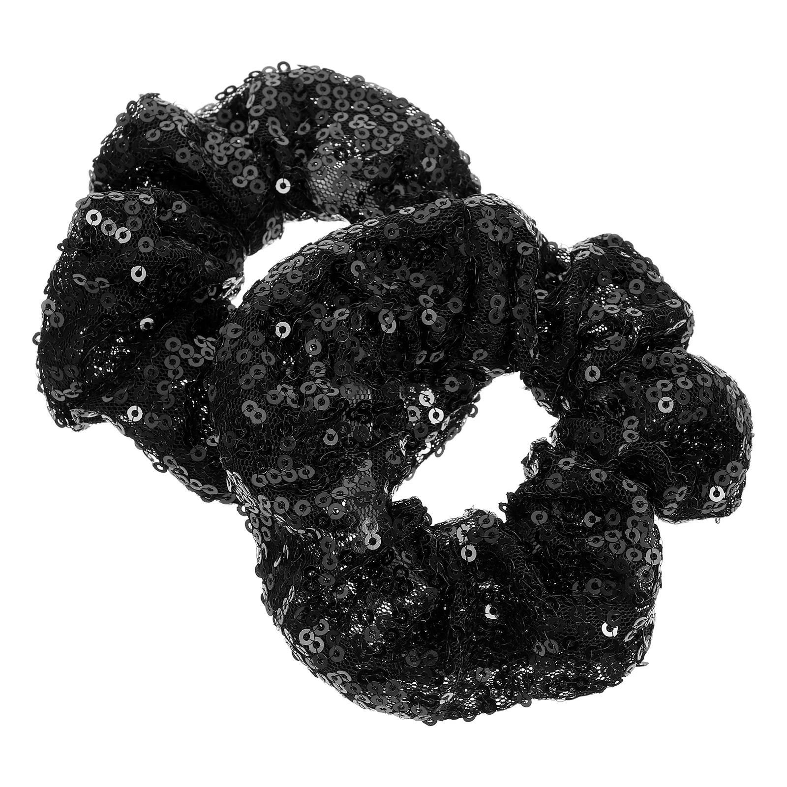 

2pcs Sequin Hair Rings Colorful Fluorescent Stretchy Scrunchies For Holiday Christmas Party Elastic Hair Ropes Shiny Fabric