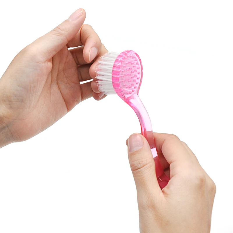 Confezione da 4 pennelli per unghie, testa tonda, manico lungo, stazioni per manicure, fornitura per salone, setole morbide, manico in ABS durevole, strumenti colorati