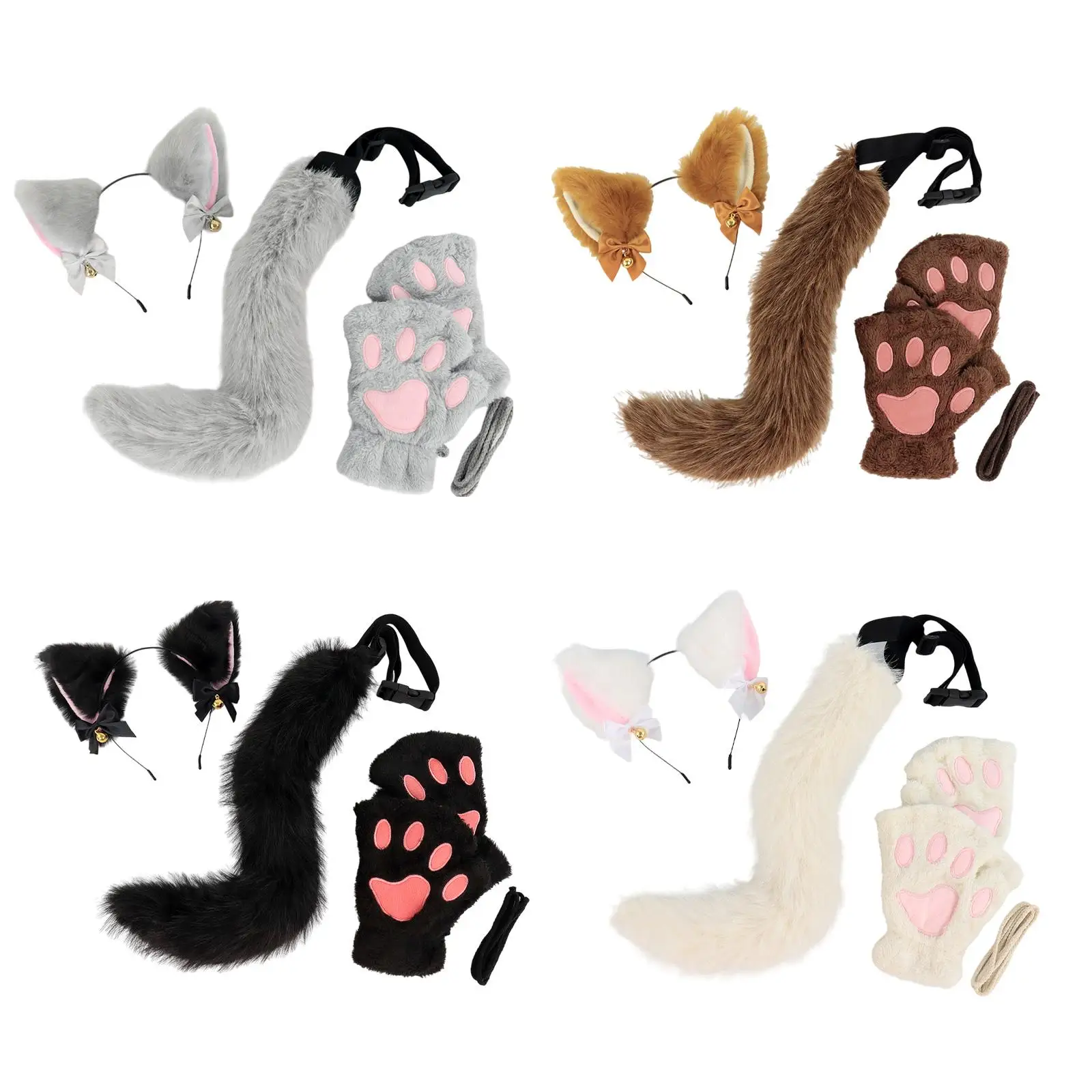 زي آذان وذيل الحيوانات لوليتا كوسبلاي فستان جميل لقضاء العطلات وحفلات تنكرية للنوادي الليلية